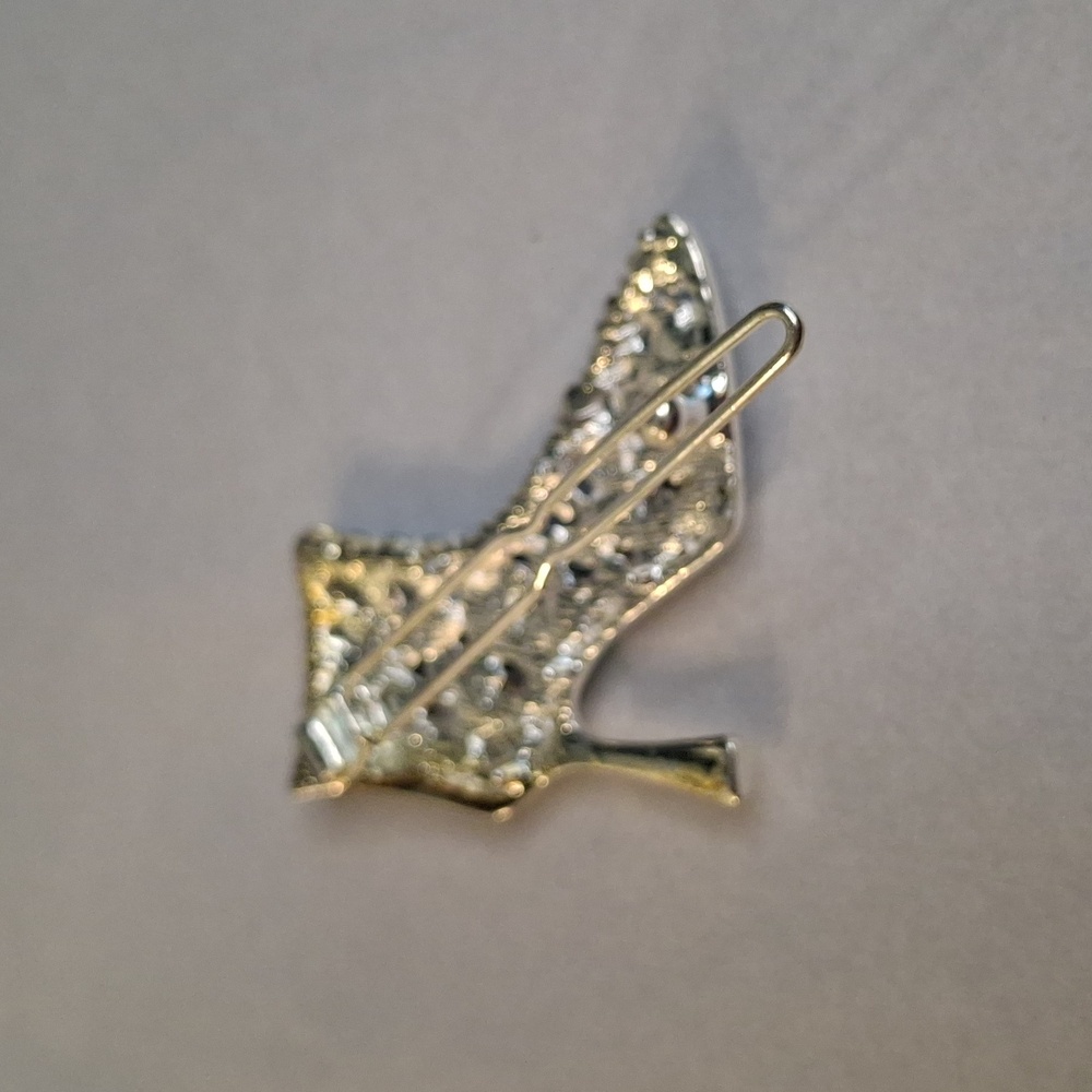 Blue Rhinestone High Heel Barette - Picture 3 of 5
